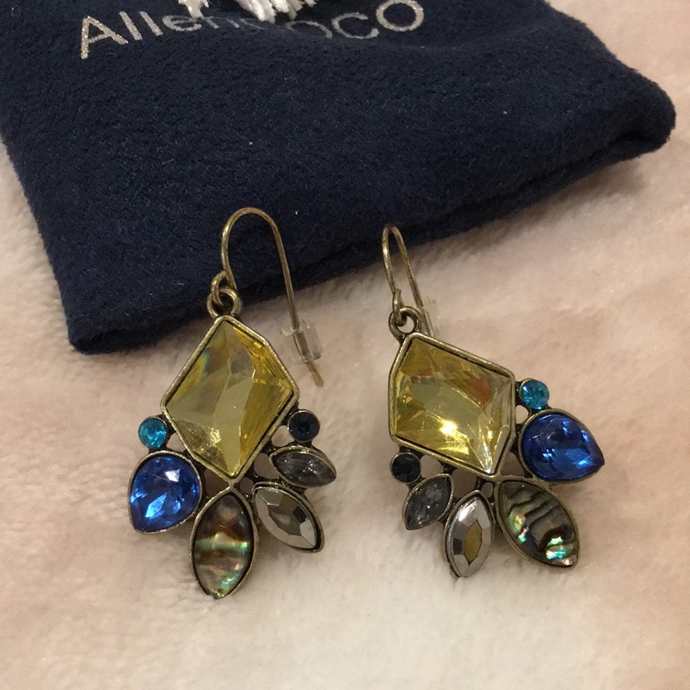 Allencoco Rhinestone Drop Pierced Earrings Gold Alloy Sparkley accessory NWOT